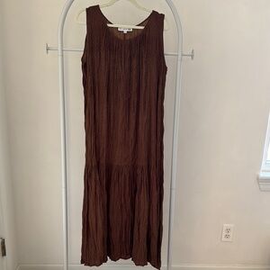Uniqlo x Ines De La Fressange Women Crepe Dress Brown Size M